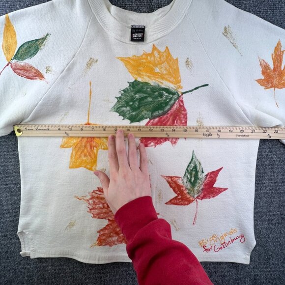 VTG Screen Stars Sweater Sweatshirt XL 90s Womens USA Made Floral Glitter - Picture 9 of 10